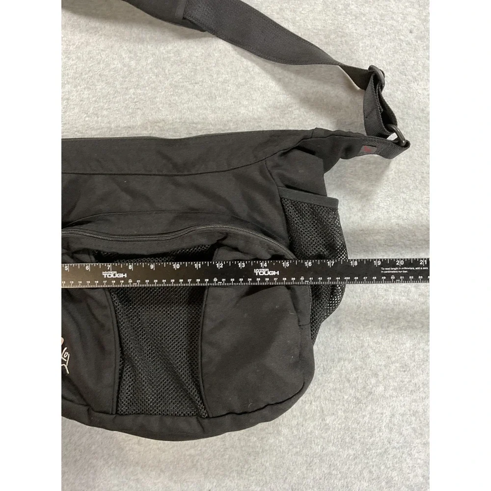 Black Cordura Messenger Bag Adjustable Padded Strap Mesh Pockets Crossbody B1